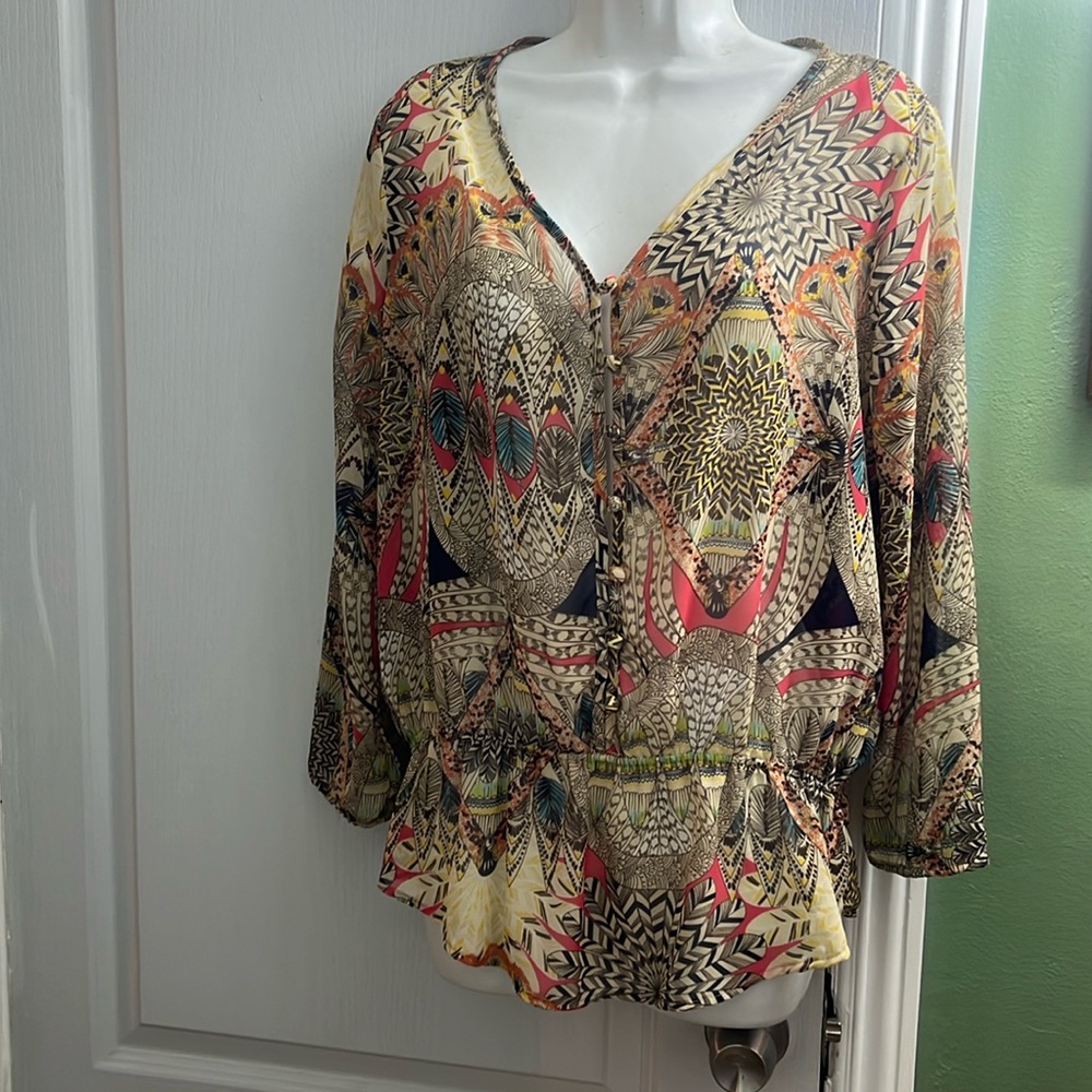veronicam sheer boho themed top